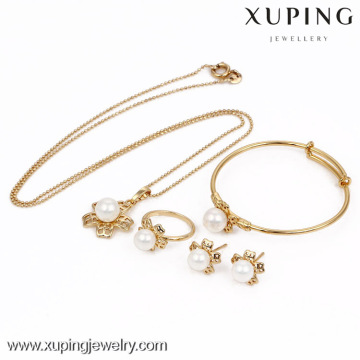 63531-Xuping al por mayor chapado en oro conjuntos de joyas de perlas, joyería de moda